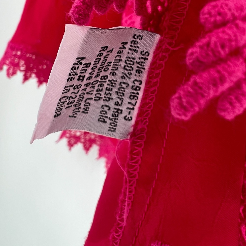 Johnny Was Top Womens S Hot Pink Embroidered Boho Floral Blouse Lace Relaxed - Picture 6 of 9